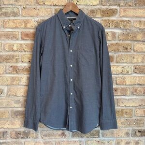 Banana Republic Soft Wash Grey Blue Button Down
